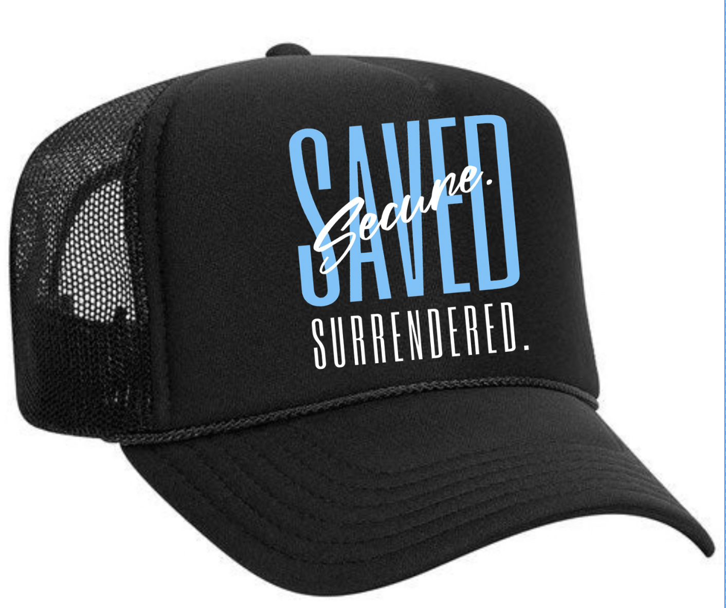 Trucker Hat Blue/White logo