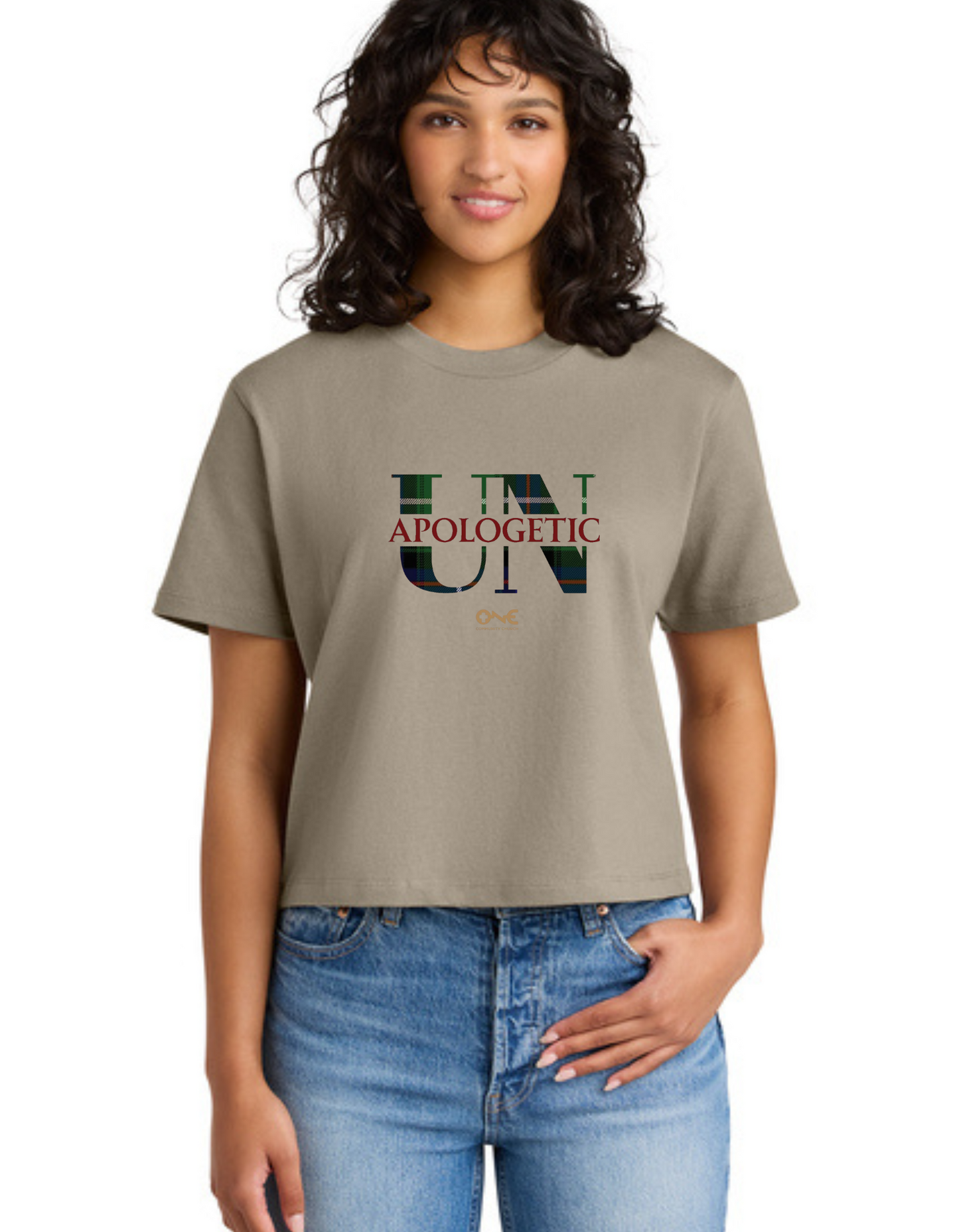 Unapologetic Christmas Tan Plaid Shirt