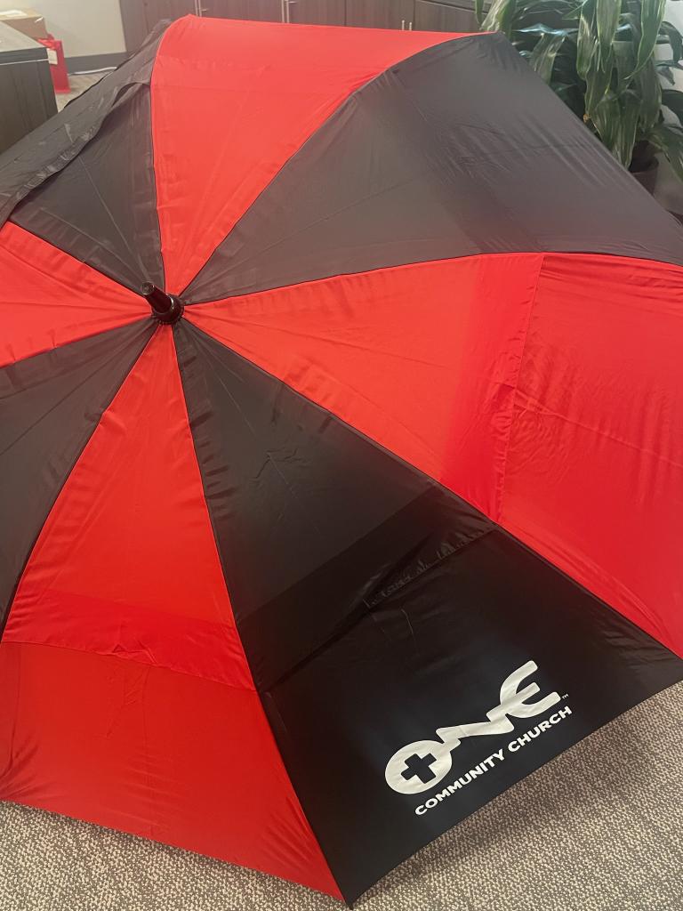 Umbrella - Red & Black w/One Logo