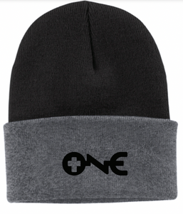 Knit Cap with Embroidered Logo