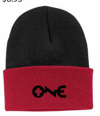 Knit Cap with Embroidered Logo